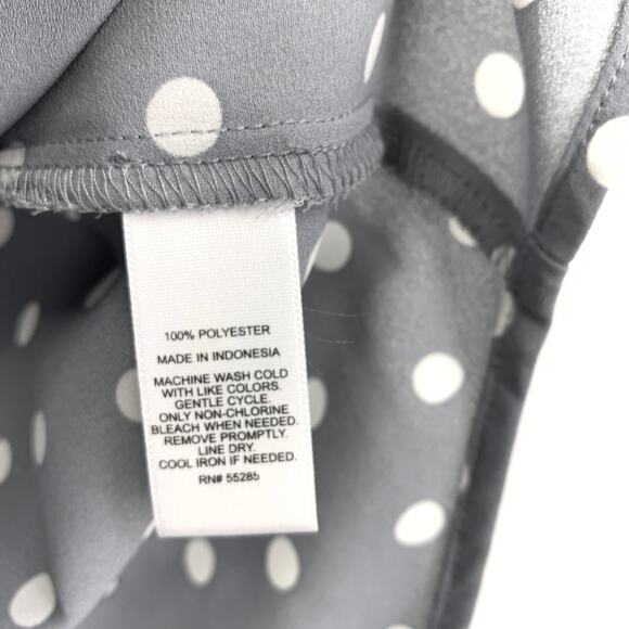 Express The Portofino Shirt Womens Sz XS Gray White Polka Dot Button Front NEW - Picture 6 of 6